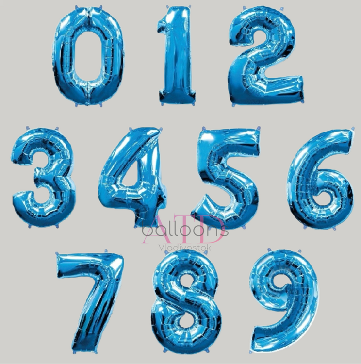 Шар цифра из фольги «Синяя», 100 см